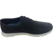 Modayak Enes Siyah Nubuk Bağcıklı  Beyaz Poli Taban Hakiki Deri Erkek Ayakkabı