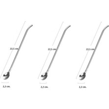 Emr Çelik Uzun Kaşık 3 Lü Kokteyl Cezve Kaşığı - Mocca Latte Kaşığı - Bar Kaşığı