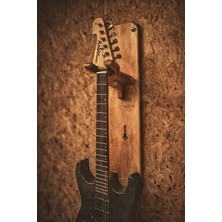 Debreli Ahşap - Kayın Ağacından Özel Tasarım Duvar Gitar Askısı