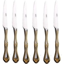Nehir Lalezar Gold Altın Pasta Tatlı Bıçak 6 Lı Pasta Tatlı Bıçağı Gold