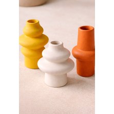 The Mark Decor Modern Iskandinav Stil 3 Parça Dekoratif Obje Seti - El Yapımı Taş Tozu Minimalist Ev Dekoru