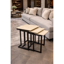 Simetri Lüks Zigon Sehpa Traverten