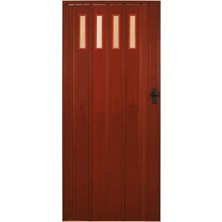 Dekoraks 1 Sıra Camlı Akordeon Kapı, Ceviz Ahşap Desenli, 72X200CM