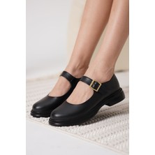 Senzora Siyah Cilt Kadın Günlük Casual Klasik Ayakkabı