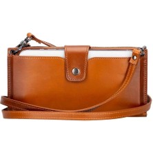 TE Dükkan Buğz Lozan Strap 6.5 Inch Uyumlu Deri Kartlıklı Kılıf RST2EF Taba