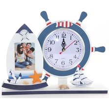 Ne Verelim Size Buğz Ahşap Marin Dümenli Çerçeveli Saat Model 2