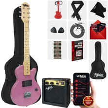 Midex CEG-34PK Amfili Full 1/2 34 inç Elektro Gitar Seti Pembe