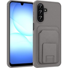 HTstore Galaxy Uyumlu A17 Kılıf Kartlıklı Tpu Zore Bikart Kapak-Gri