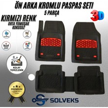 Opel Crossland 2024 Model Uyumlu Siyah- Kırmızı Renk  Oto Paspas Seti