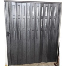 Dekoraks 3 Sıra Camlı Akordeon Kapı, Karaağaç Ahşap Desenli 72X215CM