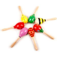 Ne Verelim Size Buğz Renkli Ahşap Marakas Boncuklu Ritim Çıngırağı Çocuklar Için Eğitici ve Eğlenceli Müzik Aleti (7