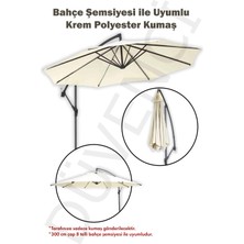 Düvenci Toptan Makaralı Bahçe Şemsiyesi ile Uyumlu Krem Polyester Kumaş 300/8