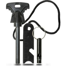 Moresun Buğz Acil Durum Magnezyum Çubuk Çakmaktaşı Hayatta Kalma Ateş Başlatıcı Çakmak Kiti Düdük Hediyeli