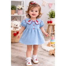 Kiraz Yakalı Kız Bebek Elbise 164