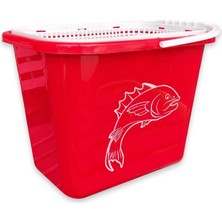 Balıkçı Kovası - 15 Lt - Fishack - Süzgeçli - Kırmızı (Kod 179)