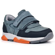 Ortopedikal 3880 Rakerplus Hakiki Deri Siyah-K.gri Çocuk Sneakers Spor Ayakkabı Cırtlı