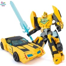 Brother Toys Transformers Tarzında Bumblebee Optimus Prime Robota Dönüşen Araba Metal