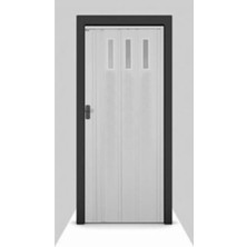 Dekoraks 1 Sıra Camlı Akordeon Kapı, Beyaz Düz Renkli, 72X215CM