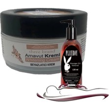 Three Brand Whitening Cream 3 Adet Arnavut Kremi 50ML  Kremi ile 120ML Playboy Masaj Yağı