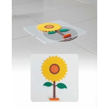 Bulut Ayçiçeği Kare Silikon Kötü Koku Önleyici Gider Kapağı Banyo Mutfak, Balkon Lavabo Tıpası 14,5X14