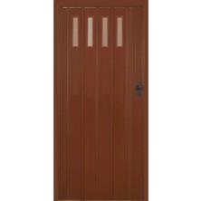 Dekoraks 1 Sıra Camlı Akordeon Kapı, Ceviz Ahşap Desenli, 87X215CM