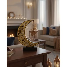 TE Dükkan Buğz 3D Hilal Yıldız Dekor 23X23 cm Ramazan Özel Masa Üstü Süs