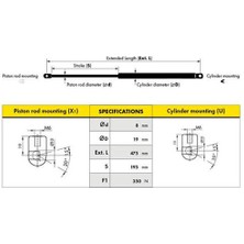 Zzdespa D00029.7 Bagaj Amortisörü Corsa 01 >-Corsa C D00029/25-D00029/24 132670
