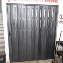 Dekoraks Karaağaç Ahşap Desenli 3 Sıra Camlı Akordeon Kapı 72X200 cm