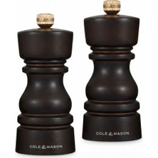 Cole & Mason H233017 London Çikolata Renkli Ahşap Tuz ve Biber Değirmenleri 130MM