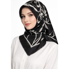 Sinem Emprime Koton Eşarp -  Siyah / BEYAZ-6292-15