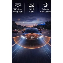 FaroxTech Full Hd 1080P Araç Içi Kayıt Kamerası - Gece Görüşlü ve G-Sensörlü Yol Güvenlik Kamerası