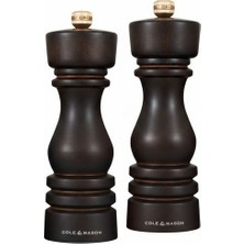 Cole & Mason H233080 London Çikolata Renkli Ahşap Tuz ve Biber Değirmenleri 180MM