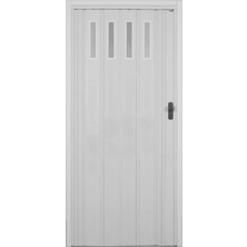 Dekoraks 1 Sıra Camlı Akordeon Kapı, Akağaç Ahşap Desenli, 87X200CM