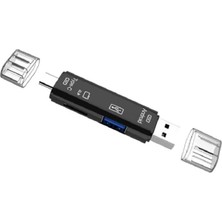 Storemax Hepsifursell Alfais 5068 Otg 3 In 1 Type-C ve Micro USB Tf Çevirici Dönüştürücü Kart Okuyucu