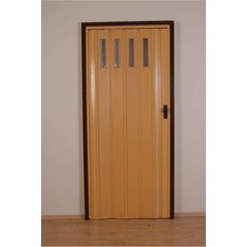 Dekoraks 1sıra Camlı Akordiyon Kapı Meşe Ahşap Desenli 87X215CM