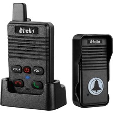 Hello D90 1000MAH Şarjlı Kapalı Devre Telsiz Kapı Zili ve Interkom Sistemi Kesintisiz Çift Taraflı Sesli Iletişim Telsiz