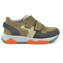 Ortopedikal 3880 Rakerplus Hakiki Deri Kahve-Kahve Çocuk Sneakers Spor Ayakkabı Cırtlı
