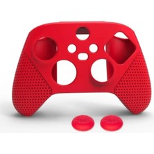 Storemax Hepsifursell Xbox Series S x Silikon Kılıf Analog Koruyucu Set 9. Nesil Kol Uyumlu (Kırmızı)