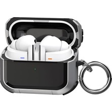 Storemax Hepsifursell Teknoft Samsung Galaxy Buds 3 Pro, Buds 3 ve Buds 3 Fe ile Uyumlu Darbelere Karşı Ultra Güçlü Çift Renkli Sert Kenarlı Mat Silikon Kılıf (Gri)