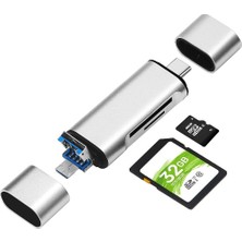 Storemax Hepsifursell Daytona ADS-103 Macbook Uyumlu Type-C To USB 3.0 Flash Otg Veri Aktarım Sd Tf Tak Çalıştır Kart Okuyucu Çevirici Hub Adaptör