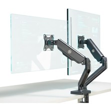 Storemax Hepsifursell Npo STD46024E 17"-32" Ikili Ergonomik Amortisörlü Monitör Kolu, Geniş Eğim (+90°), 360 Pivot Vesa Stand Tutucu (2X9KG)