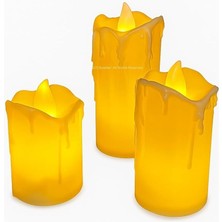 Storemax Hepsifursell Busstier 3’lü Farklı Boylarda LED Mum Işık Dekoratif Elektronik Mum Seti Kokusu Olmayan Enerji Tasarruflu Gece Lambası Ev Dekorasyonu Için