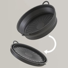 Storemax Hepsifursell Katlanabilir Airfryer Pişirme Kabı, Silikon Pişirme Kalıbı, 6 Litreye Kadar Tüm Cihazlara Uygun (1 Adet) (Siyah)