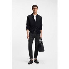 Boss Erkek Dar Kalıp Düz Paça Pamuklu Esnek Denim Siyah Jeans 50555219-008