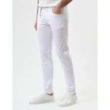 Paul & Shark Erkek Dar Kesim Pamuklu Denim Beyaz Pantolon 99314017-010