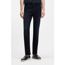 Boss Erkek Esnek Örme Denim Kumaşlı Dar Kalıp Lacivert Jeans 50555207-406