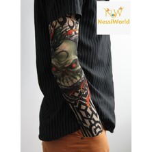 GRAYLINE Line Giyilebilir Kol Dövmesi Çorap Dövme 3D Baskılı Kol Bacak Dövme 2 Adet Model 18 99856641