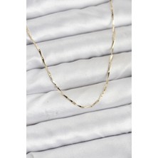 Alvo Store Buğz cm 14K Gold Renk Ince Kesim Çubuk Model Zincir Kadın Kolye