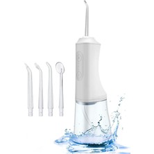 Exenar Şarjlı Ağız Duşu ve Diş Protez Bakımı 3 Modlu Diş Arası Temizleyici 300ML 4 Başlıklı Taşınabilir