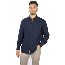 Paul & Shark Erkek %100 Pamuklu Ince Düğmeli Mavi Gömlek 12313079J-137